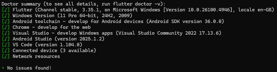 flutter doctor
