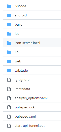 folder structure json server local